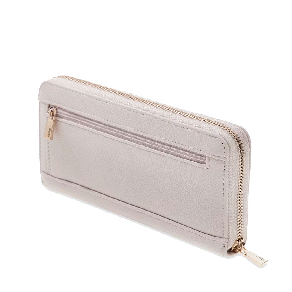 Portafoglio GUESS Chiuso con Zip Linea Laurel colore Ivory
