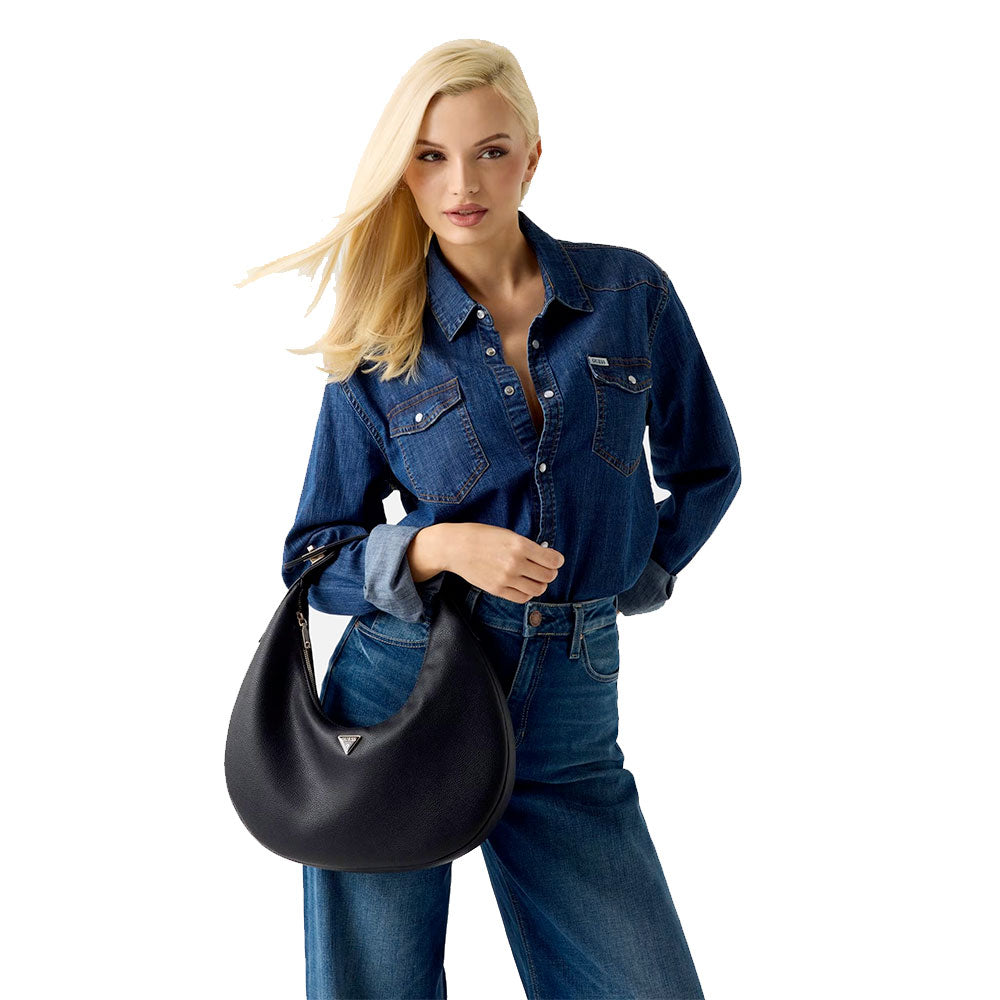 Borsa Donna Hobo a Spalla GUESS Linea Evie colore Nero