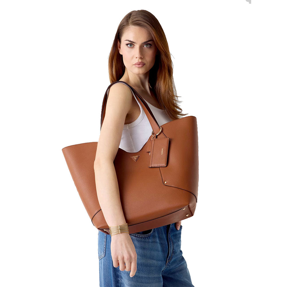 Borsa Donna Shopper a Spalla GUESS Linea Darcy Colore Cognac