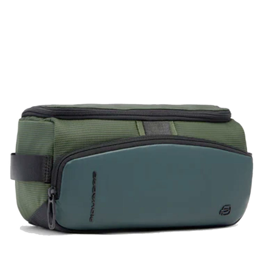 Beauty Case PIQUADRO Uomo in Tessuto e Pelle Colore Verde Linea Pq-Earth - BY6947S137