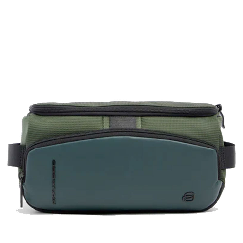 Beauty Case PIQUADRO Uomo in Tessuto e Pelle Colore Verde Linea Pq-Earth - BY6947S137
