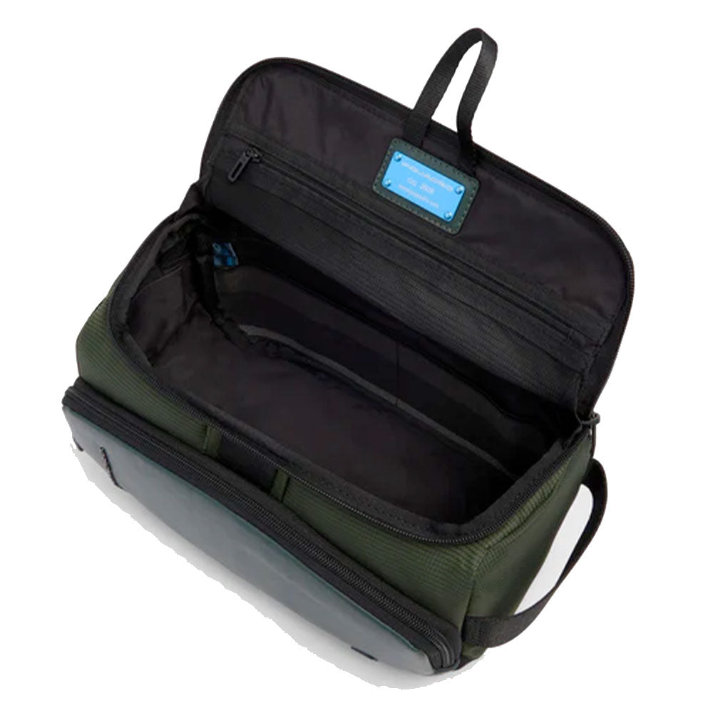 Beauty Case PIQUADRO Uomo in Tessuto e Pelle Colore Verde Linea Pq-Earth - BY6947S137