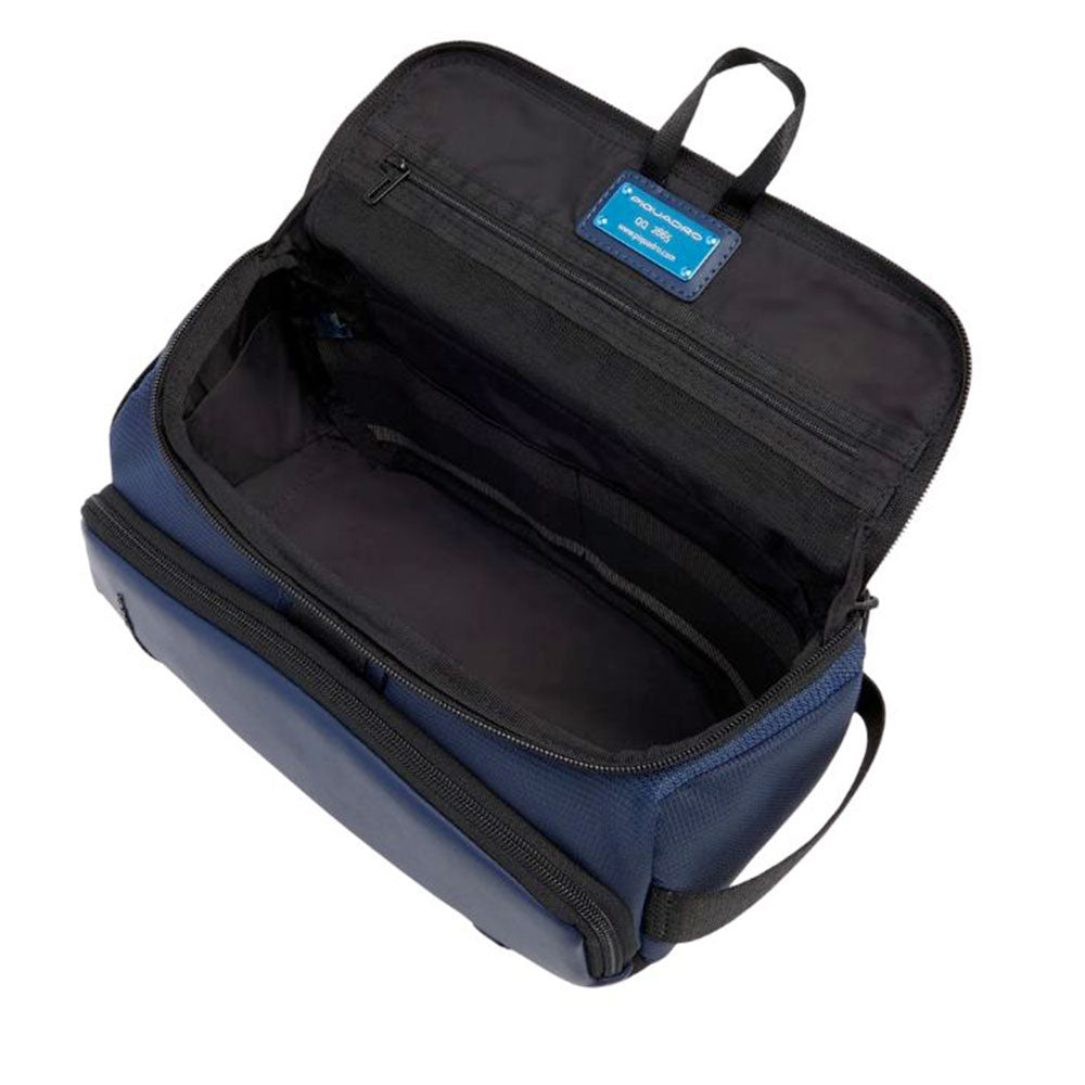 Beauty Case PIQUADRO Uomo in Tessuto e Pelle Colore Blu Linea Pq-Earth - BY6947S137
