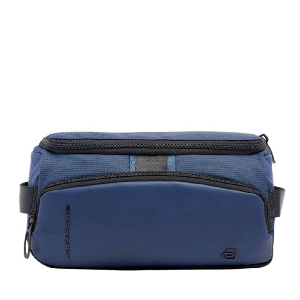 Beauty Case PIQUADRO Uomo in Tessuto e Pelle Colore Blu Linea Pq-Earth - BY6947S137