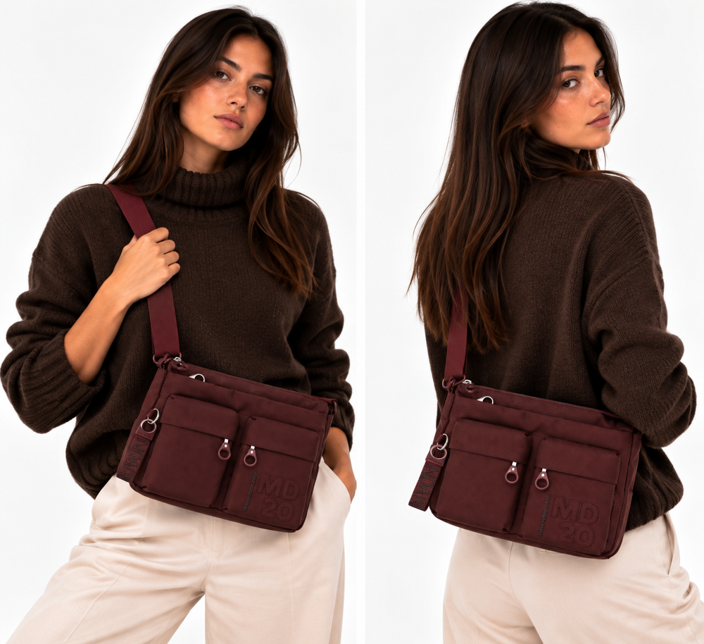MANDARINA DUCK Damen-Umhängetasche aus Stoff Linie MD20 Farbe Sin - P10QMTX5