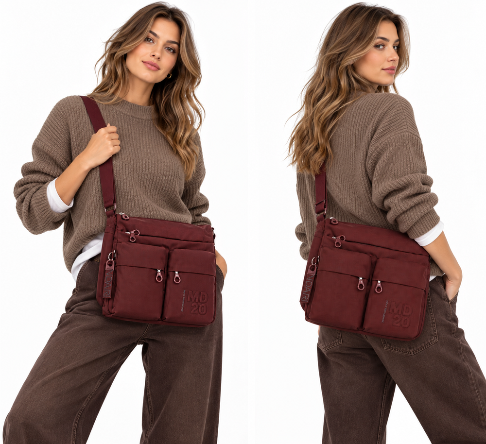Borsa Donna a Tracolla MANDARINA DUCK Espandibile in Tessuto Linea MD20 Colore Sin Misura Grande