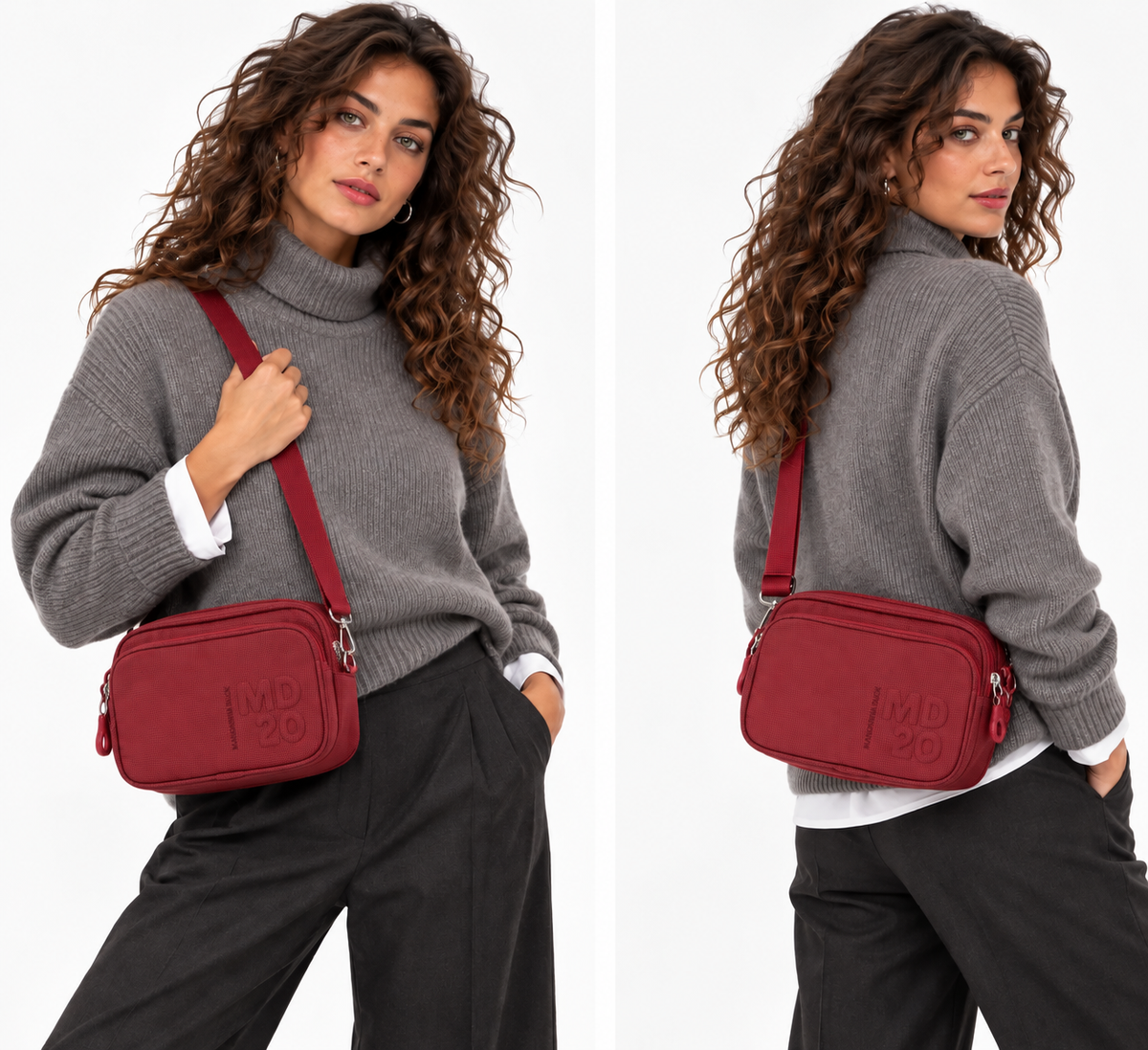 Camera Bag MANDARINA DUCK Modell MD20 aus Stoff in Cranberry
