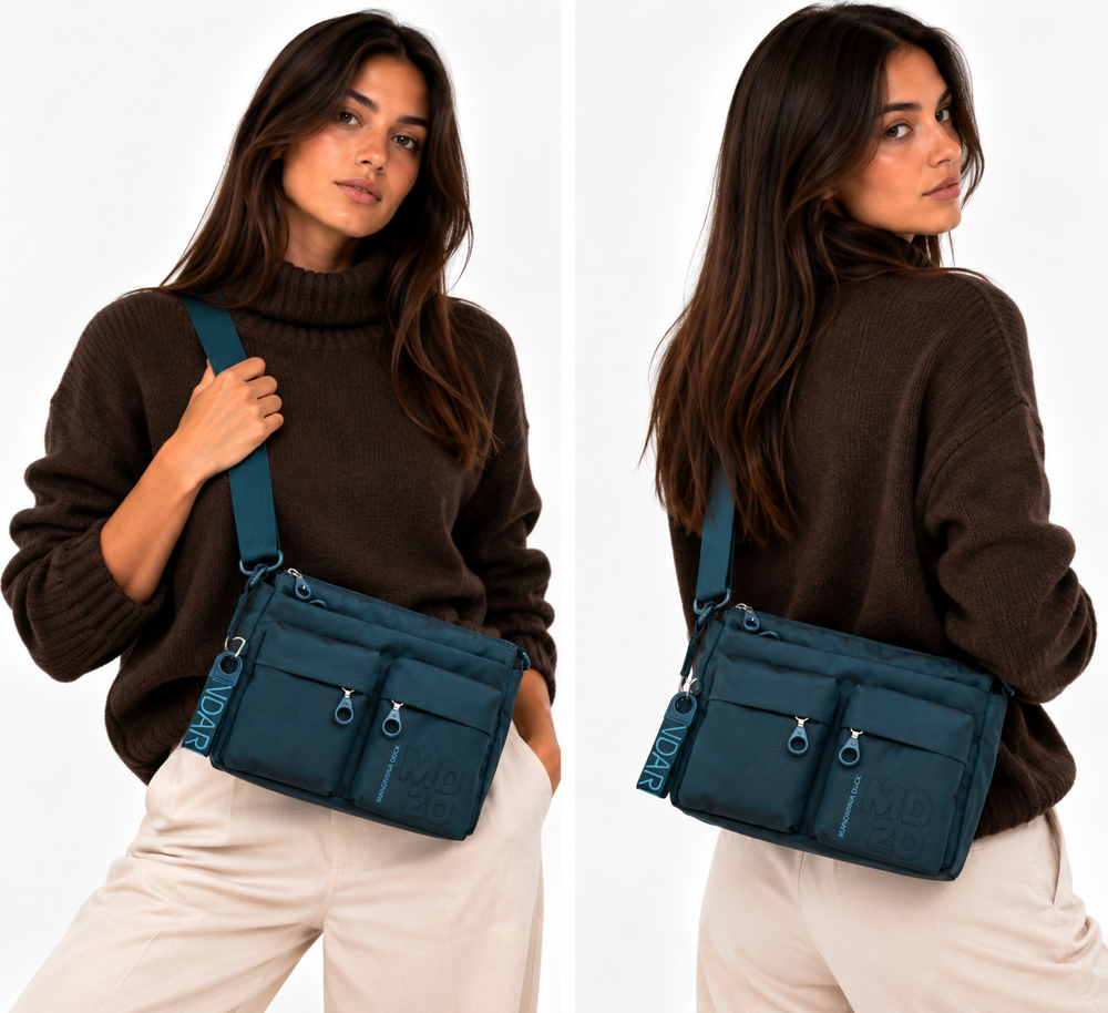 MANDARINA DUCK Damen-Umhängetasche aus Stoff, Linie MD20, Farbe STARRY NIGHT - P10QMTX5