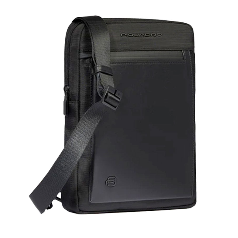 Borsello Uomo PIQUADRO porta iPad in Tessuto e Pelle Colore Nero - CA1816S136