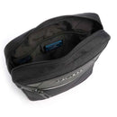 Men's Black Fabric and Leather Shoulder Bag PIQUADRO Trakai with iPad Compartment - CA1816W109