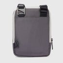 Herren-Umhängetasche PIQUADRO mit iPad-Mini-Fach aus Stoff und Leder in Grau-Schwarz Modell Brief 2 - CA3084BR2S