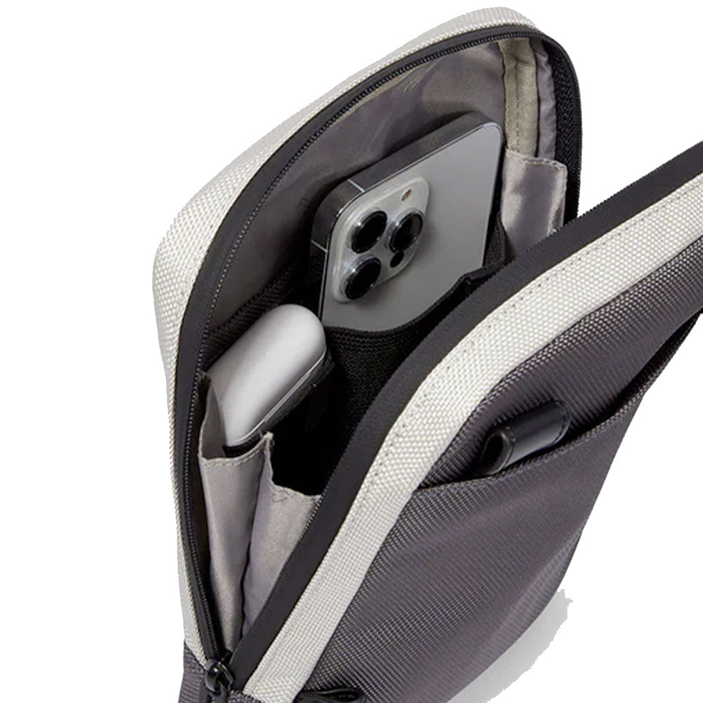 Herren-Umhängetasche PIQUADRO mit iPad-Mini-Fach aus Stoff und Leder in Grau-Schwarz Modell Brief 2 - CA3084BR2S