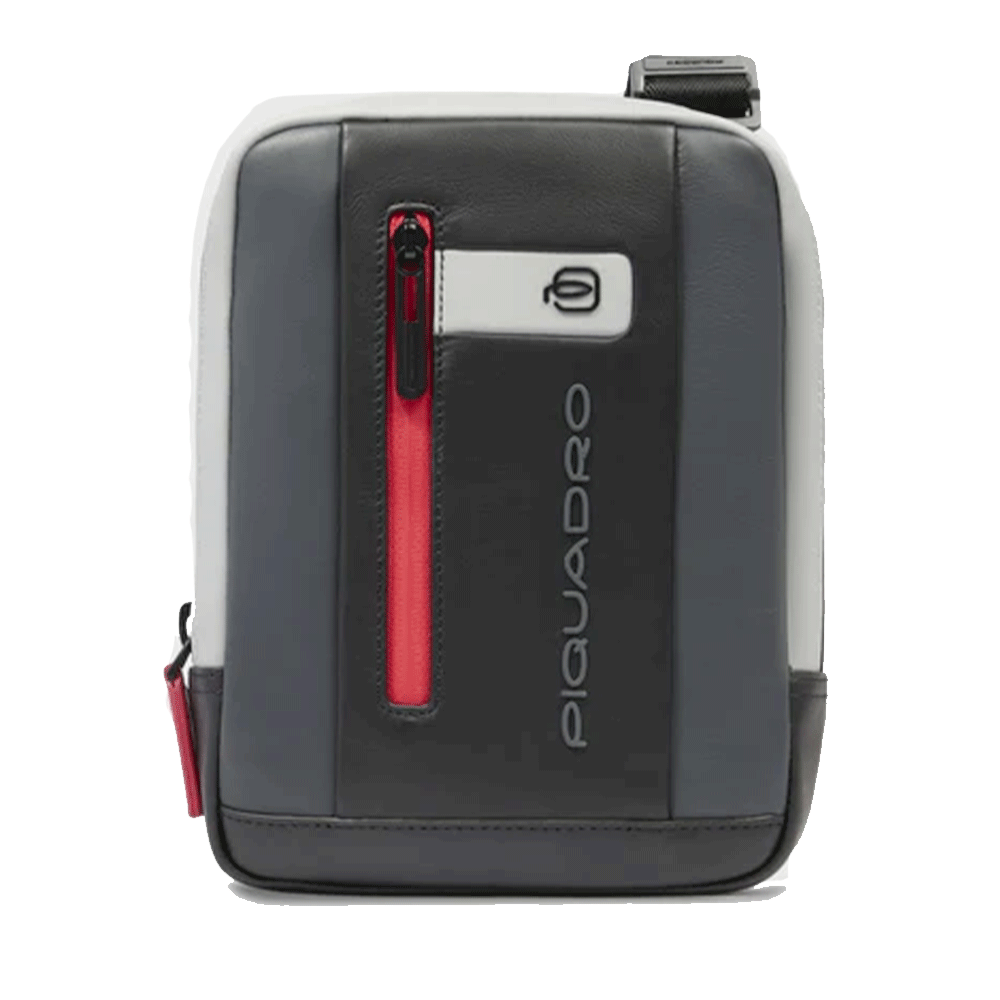 Borsello Piquadro a Tracolla in Pelle Grigia e Nera con Porta iPad®mini - CA3084UB00 Linea Urban