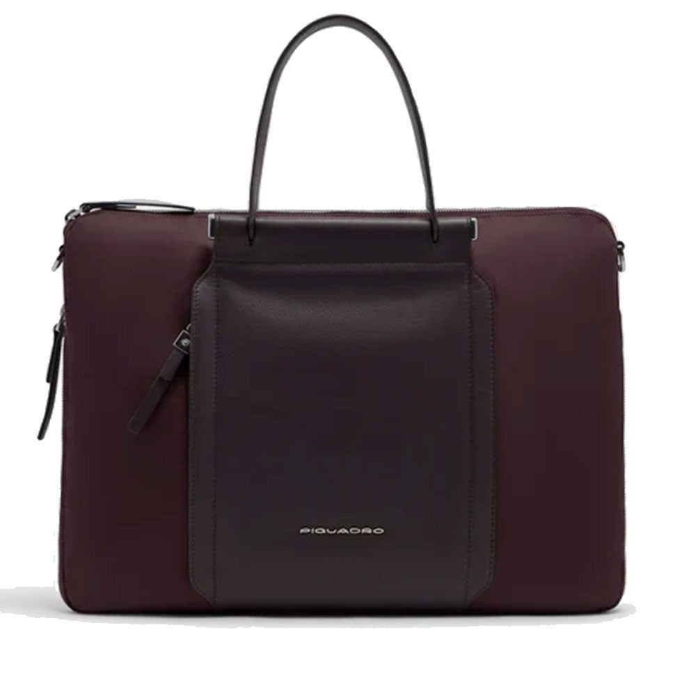 Borsa Donna da Lavoro PIQUADRO linea Circle in Pelle e Tessuto Riciclato Bordeaux Scuro - CA4021W92T