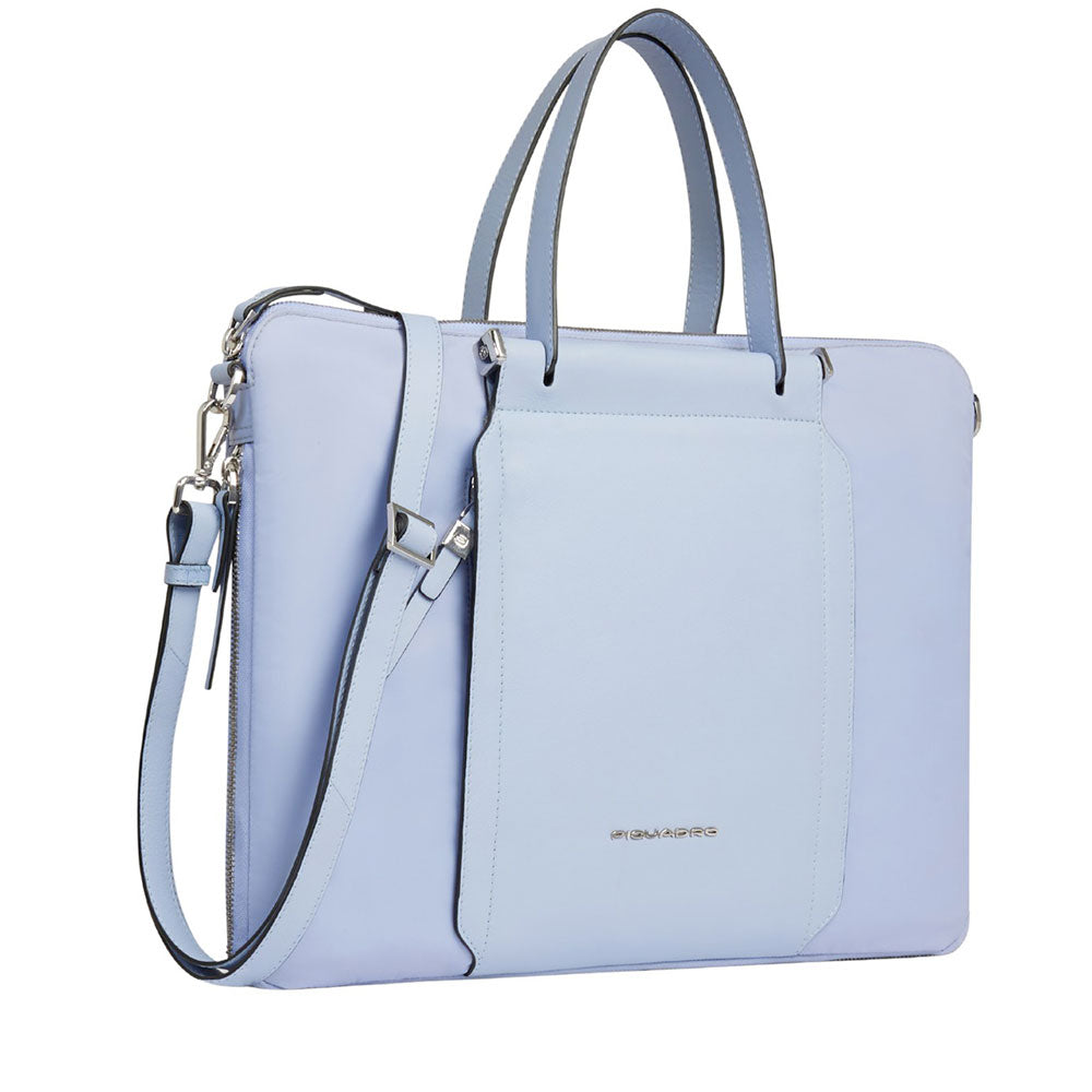 Borsa Donna da Lavoro PIQUADRO linea Circle in Pelle e Tessuto Riciclato Indaco - CA4021W92T