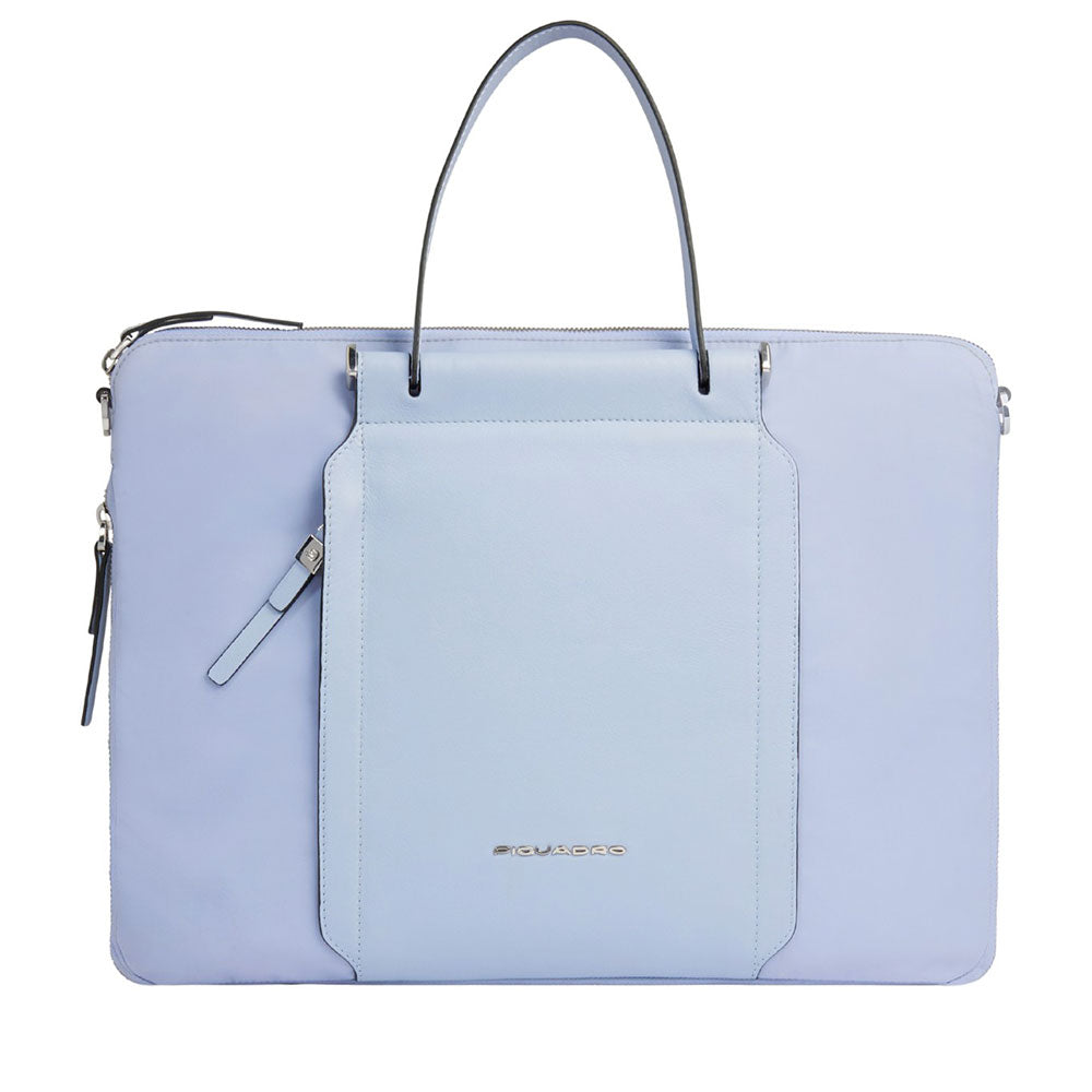 Borsa Donna da Lavoro PIQUADRO linea Circle in Pelle e Tessuto Riciclato Indaco - CA4021W92T