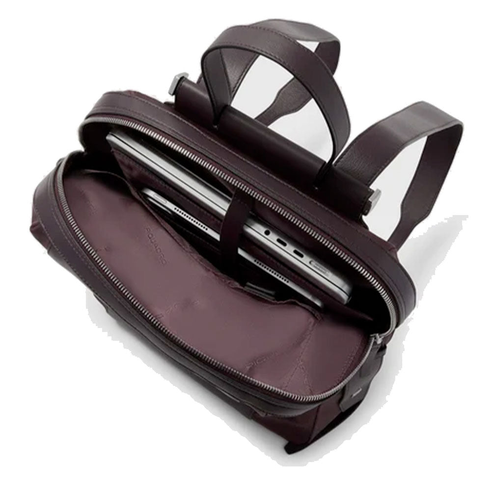 Zaino Donna PIQUADRO Porta Computer in Pelle e Tessuto Bordeaux Scuro Linea Circle - CA4576W92T