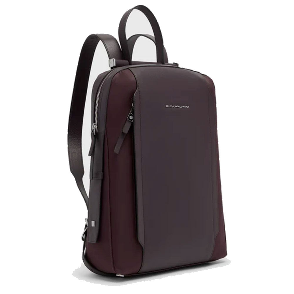 Zaino Donna PIQUADRO Porta Computer in Pelle e Tessuto Bordeaux Scuro Linea Circle - CA4576W92T