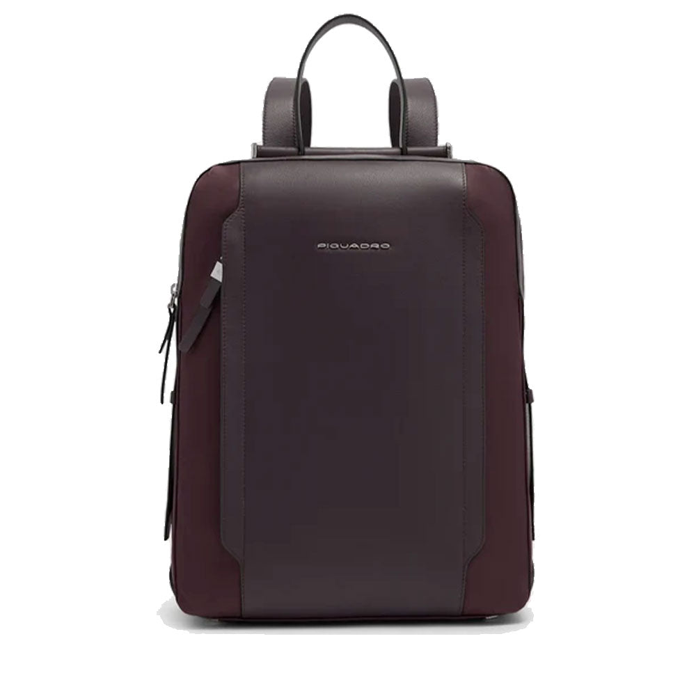 Zaino Donna PIQUADRO Porta Computer in Pelle e Tessuto Bordeaux Scuro Linea Circle - CA4576W92T