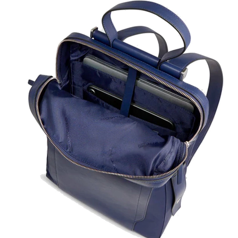 Zaino Donna PIQUADRO Porta Computer in Pelle e Tessuto Blu Linea Circle - CA4576W92T