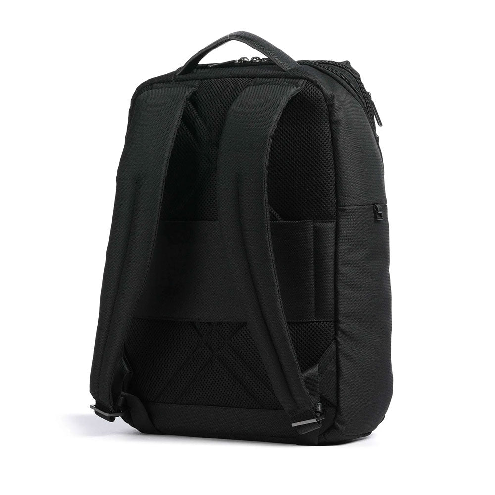 Zaino Uomo PIQUADRO in Pelle e Tessuto Nero Porta Pc 14" e iPad Linea Trakai CA5524W109