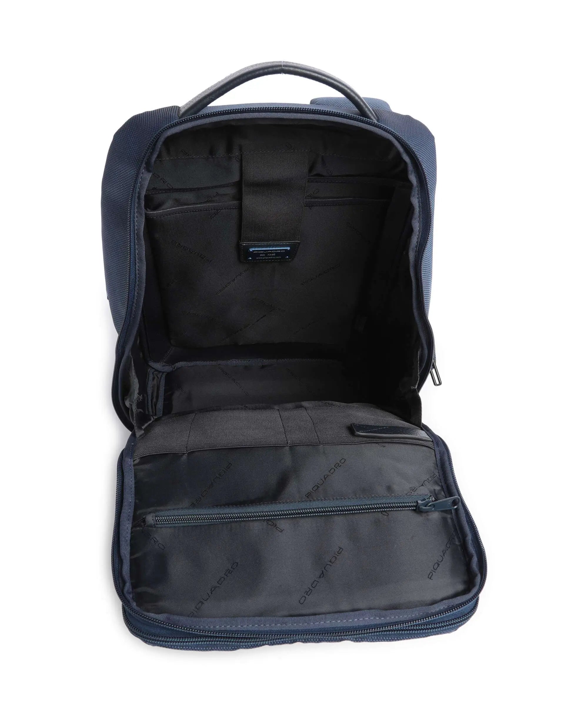 Zaino Uomo PIQUADRO in Pelle e Tessuto Blu Porta Pc 14" e iPad Linea Trakai - CA5524W109