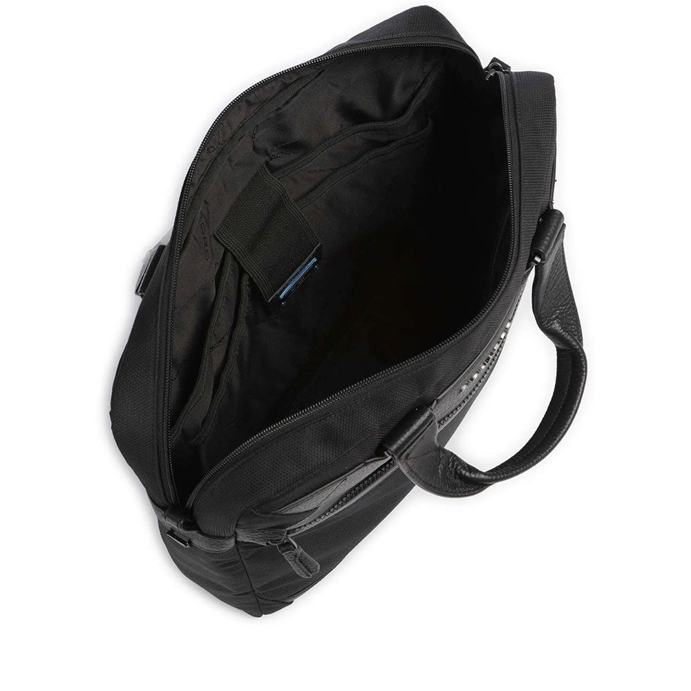 Cartella PIQUADRO in Tessuto e Pelle Colore Nero Porta Pc 14" e iPad Linea Trakai - CA5527W109