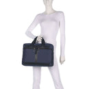 PIQUADRO 15,6" Laptop- und iPad-Aktentasche aus blauem Stoff und Leder, Trakai-Linie – CA5528W109