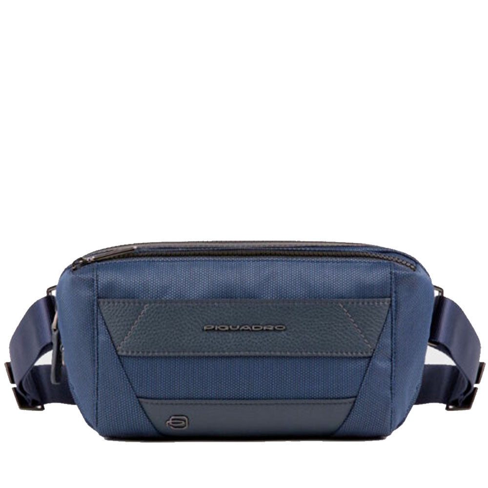 Marsupio Uomo PIQUADRO in Tessuto e Pelle Blu Linea Trakai - CA5529W109