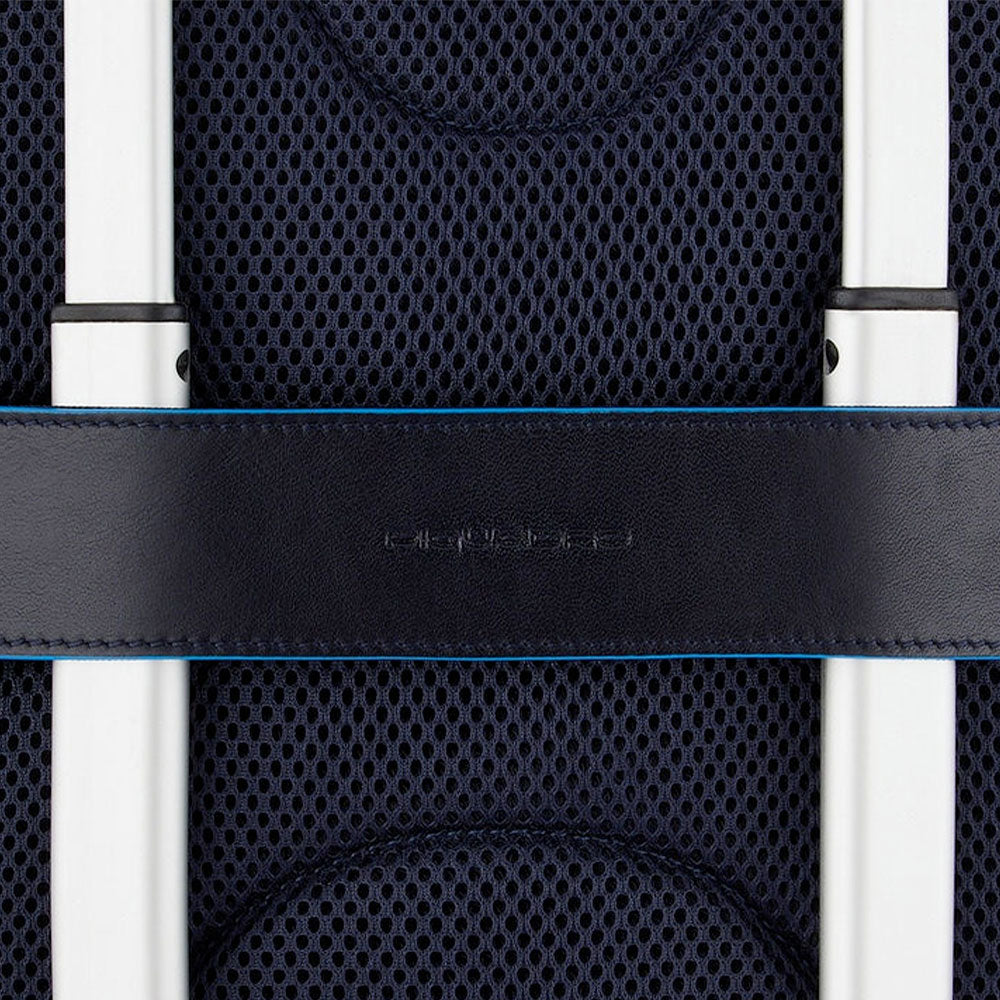 PIQUADRO Zaino Uomo Porta Pc 14" e IPad  In Pelle Blu Linea Blue Square - CA5575B2V