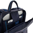 PIQUADRO Zaino Uomo Porta Pc 14" e IPad  In Pelle Blu Linea Blue Square - CA5575B2V