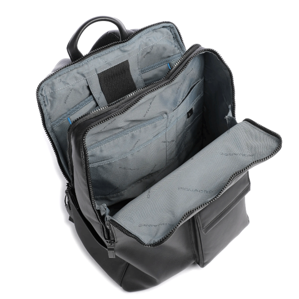 Zaino Uomo PIQUADRO con porta Pc 14" in Pelle Nera Linea Finn - CA5988S123