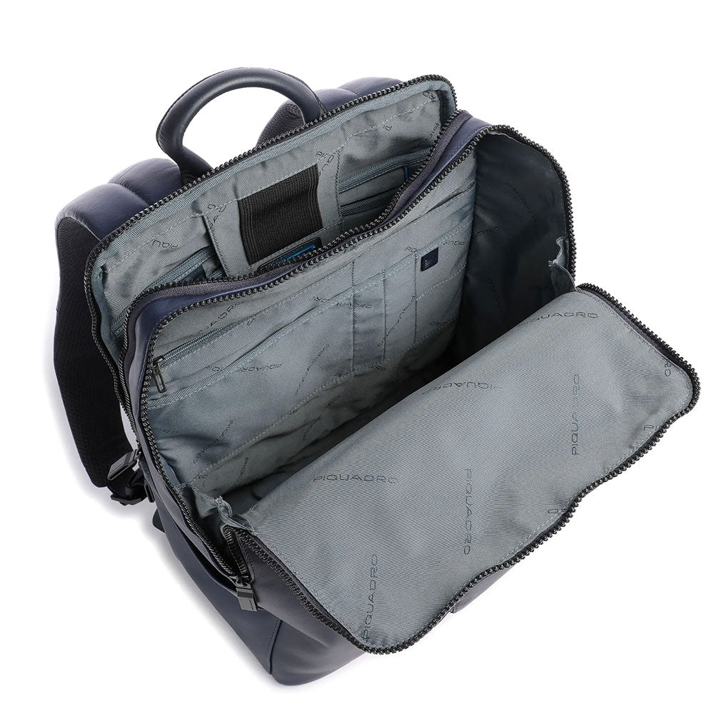 Zaino Uomo PIQUADRO con porta Pc 14" in Pelle Blu Linea Finn - CA5988S123