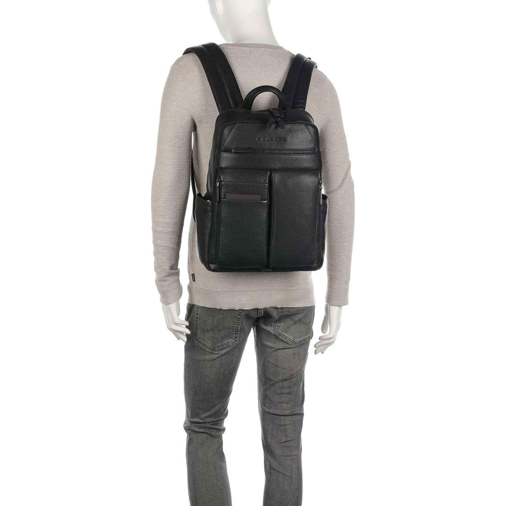 Zaino Uomo PIQUADRO in Pelle Colore Blu Linea Paavo con Porta Pc 14" - CA6029S122