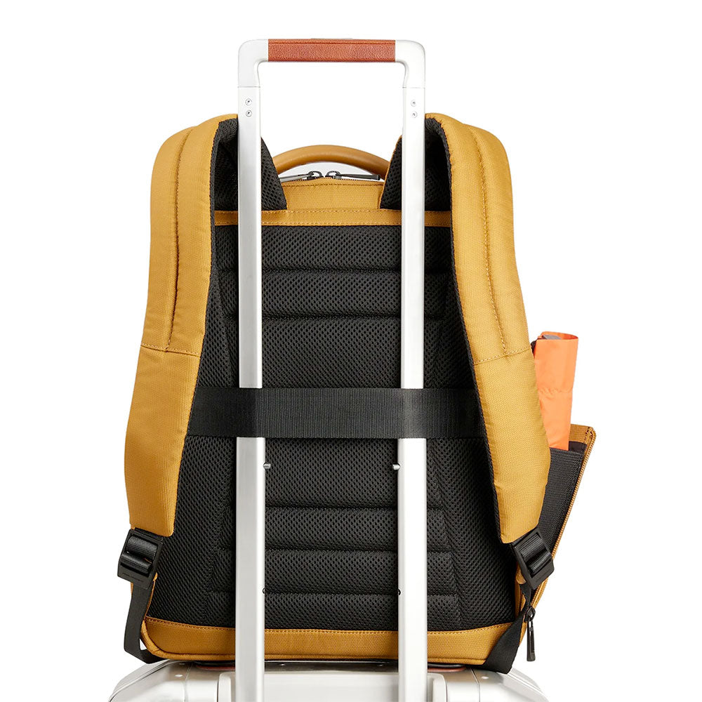 Zaino PIQUADRO porta Pc 14" in Tessuto e Pelle Colore Giallo Linea Wollem - CA6238W129