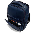 PIQUADRO Rucksack mit Laptopfach 15,6 Zoll aus Stoff und Leder in Blau Modell Wollem - CA6239W129
