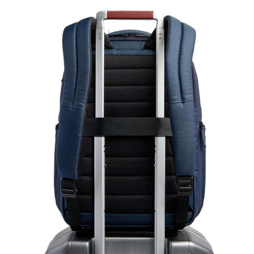 PIQUADRO Rucksack mit Laptopfach 15,6 Zoll aus Stoff und Leder in Blau Modell Wollem - CA6239W129