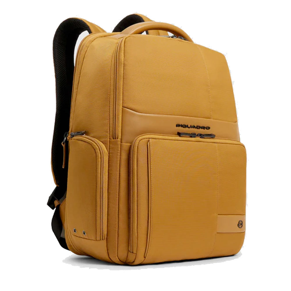Zaino PIQUADRO porta Pc 15,6" in Tessuto e Pelle Colore Giallo Linea Wollem - CA6239W129
