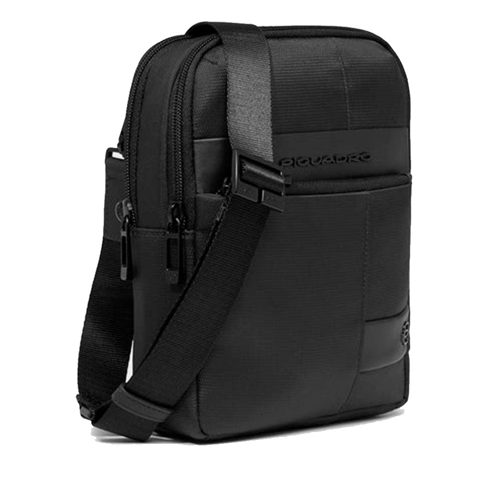 Borsello Uomo PIQUADRO porta iPad in Tessuto Nero con Due Scomparti - CA6303W129