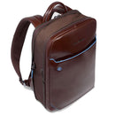 PIQUADRO Herrenrucksack, erweiterbar, mit 14"-Laptopfach, aus mahagonfarbenem Leder, Linie Blue Square – CA6311B2