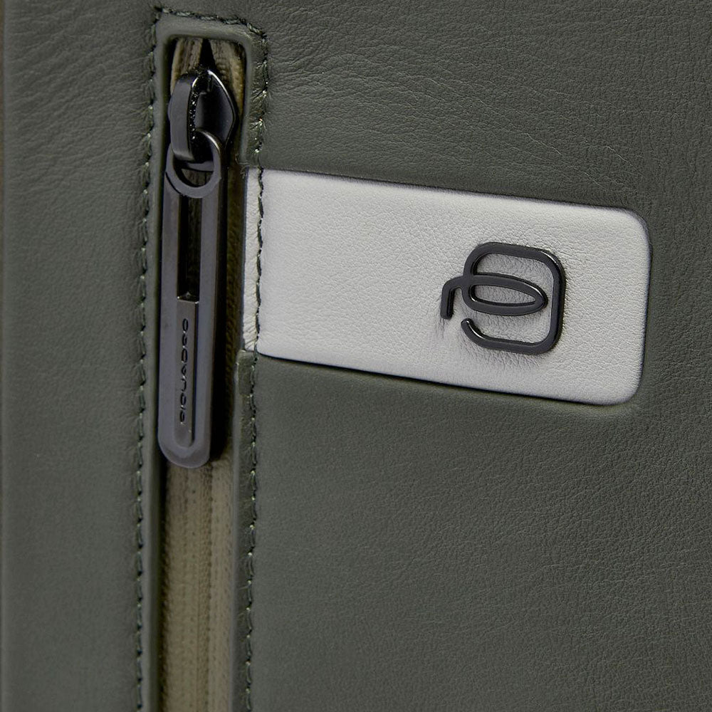 Zaino Uomo PIQUADRO con Porta PC 15.6" in Pelle Verde - Grigio Linea Urban - CA6384UB00