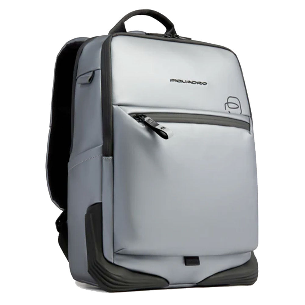 Zaino PIQUADRO Con Porta Pc 14" in Tessuto Argento e Nero Linea Corner 2.0 - CA6464C2OW