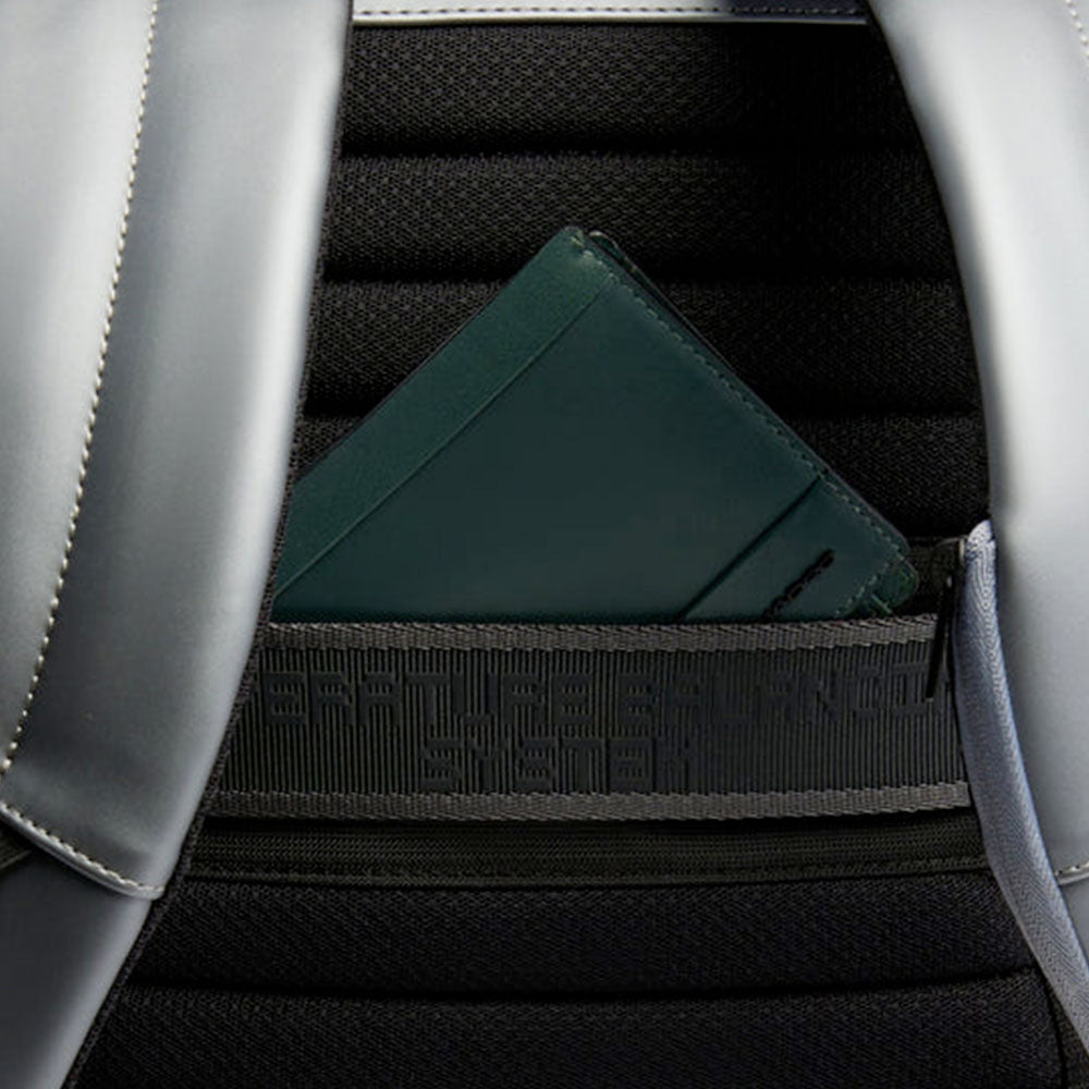 Zaino PIQUADRO Con Porta Pc 15,6" in Tessuto Argento - Nero Linea Corner 2.0 - CA6465C2OW