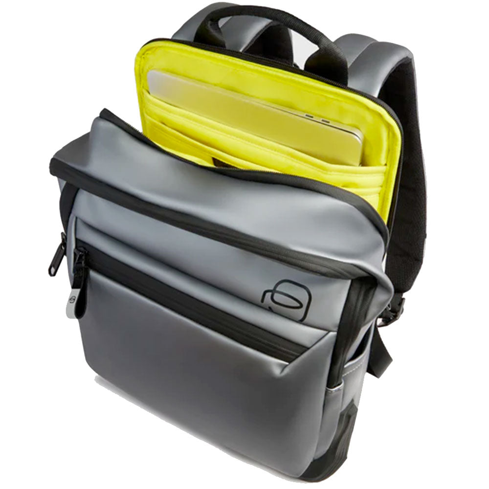 Zaino PIQUADRO Con Porta Pc 15,6" in Tessuto Argento - Nero Linea Corner 2.0 - CA6465C2OW