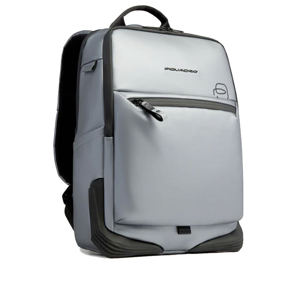 Zaino PIQUADRO Con Porta Pc 15,6" in Tessuto Argento - Nero Linea Corner 2.0 - CA6465C2OW