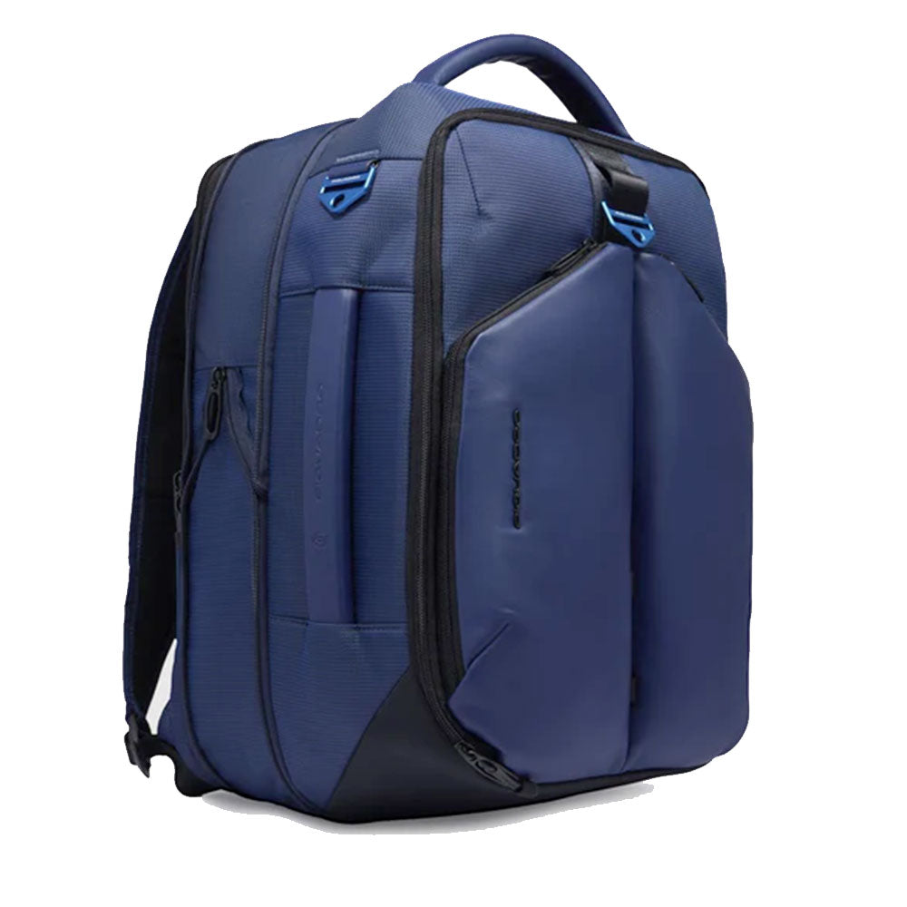 PIQUADRO Fahrradrucksack aus recyceltem Nylon in Blau mit Laptopfach 1 – Cuoieriashop