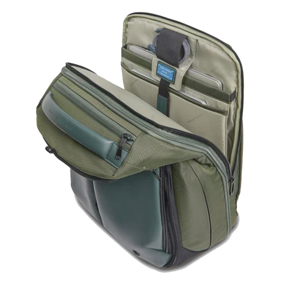 Zaino da Bici PIQUADRO in Nylon Riciclato Verde con Porta Pc 17,3" Linea PQ-Earth - CA6631S137