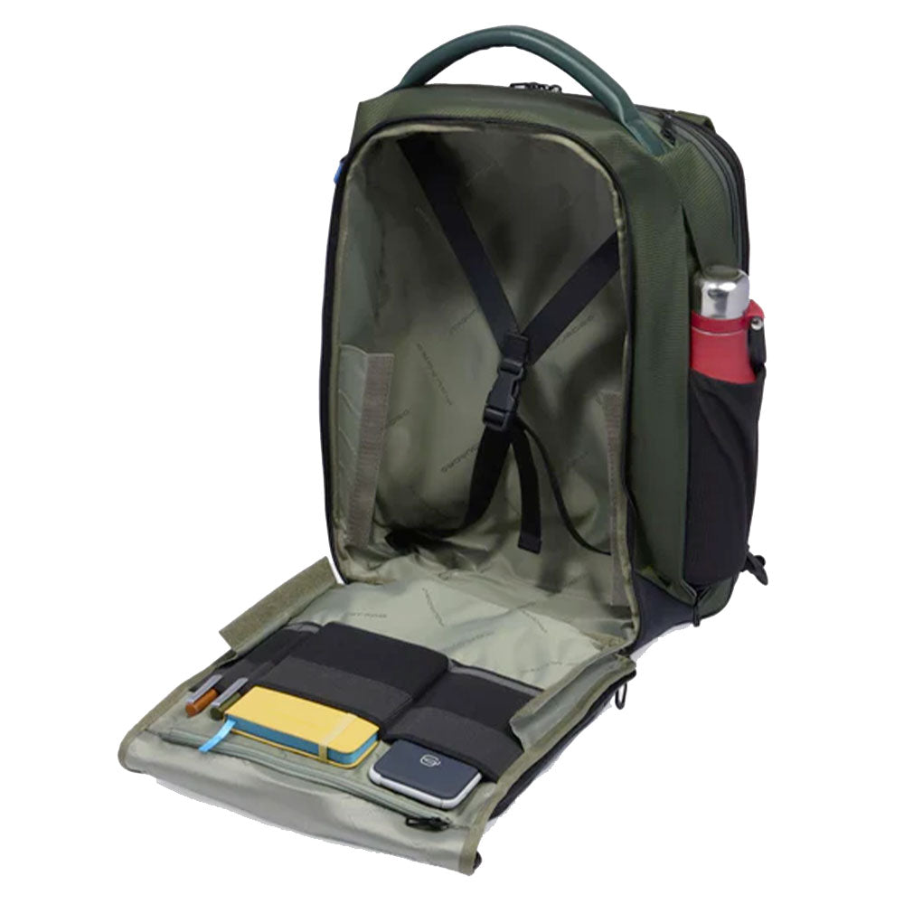 Zaino da Bici PIQUADRO in Nylon Riciclato Verde con Porta Pc 17,3" Linea PQ-Earth - CA6631S137
