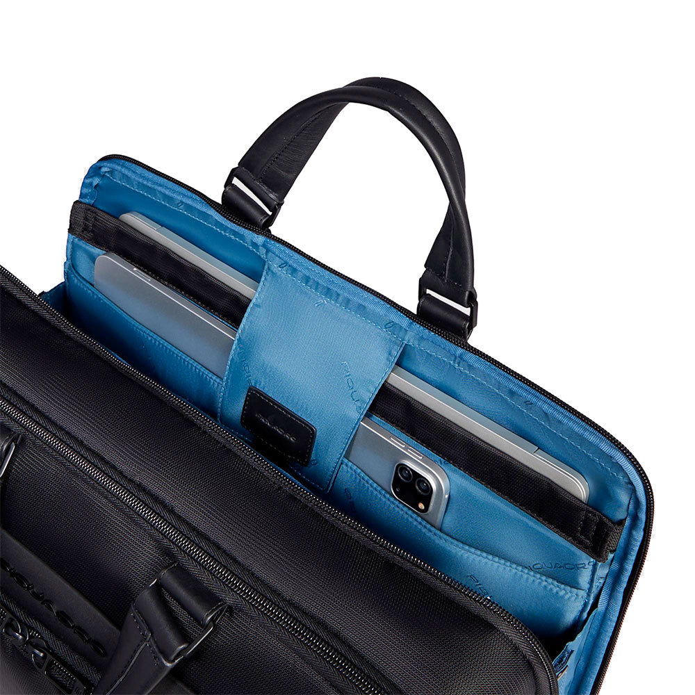 Cartella PIQUADRO Porta Pc 15,6" Linea Wollem in Tessuto e Pelle Colore Nero - CA6637W129
