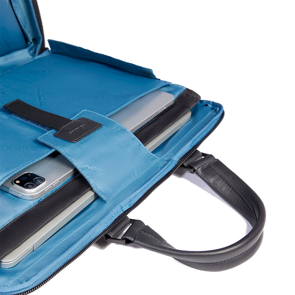 Cartella PIQUADRO Porta Pc 15,6" Linea Wollem in Tessuto e Pelle Colore Nero - CA6637W129